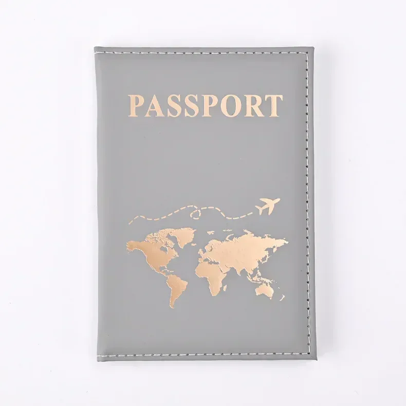 housse de protection pour passeport à la mode, motif mondial, porte-passeport de voyage, portefeuille cadeau, étui pour cartes en cuir pu, sac de rangement unisexe