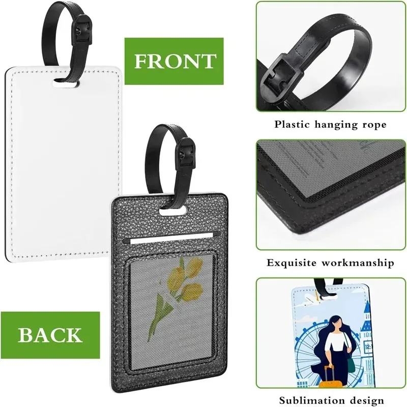 étiquettes de bagage en cuir avec photo personnalisée, étiquettes de carte d'embarquement, signes à motifs colorés personnalisés, un cadeau pour la famille des amis