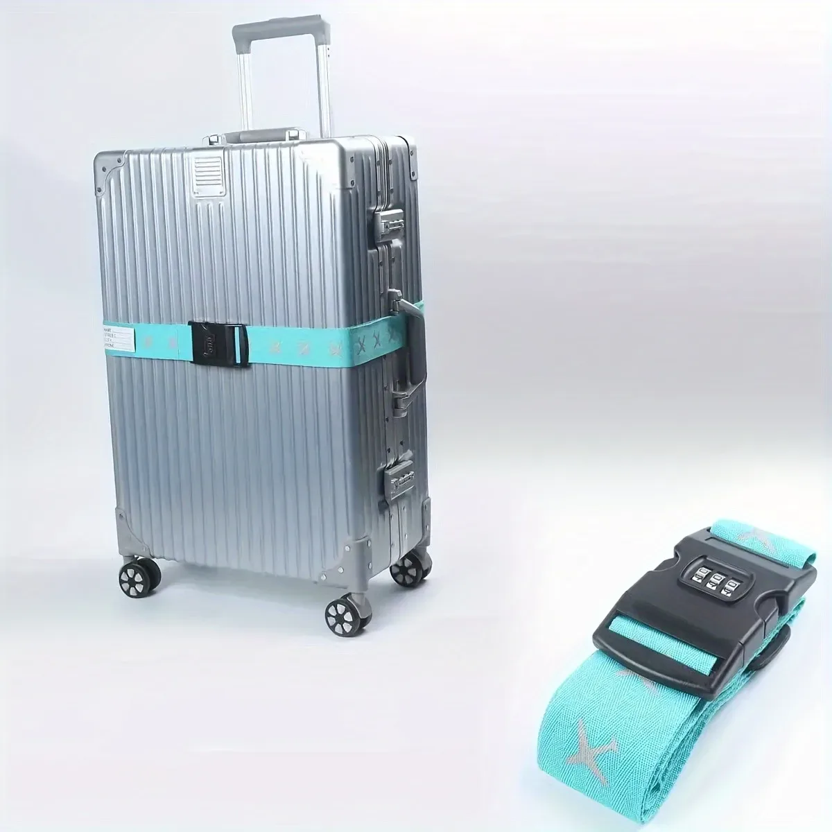 sangle de bagage portable légère multicolore avec verrouillage par mot de passe, sangle d'emballage lumineuse, sangle de bagage réfléchissante, verrouillage par mot de passe