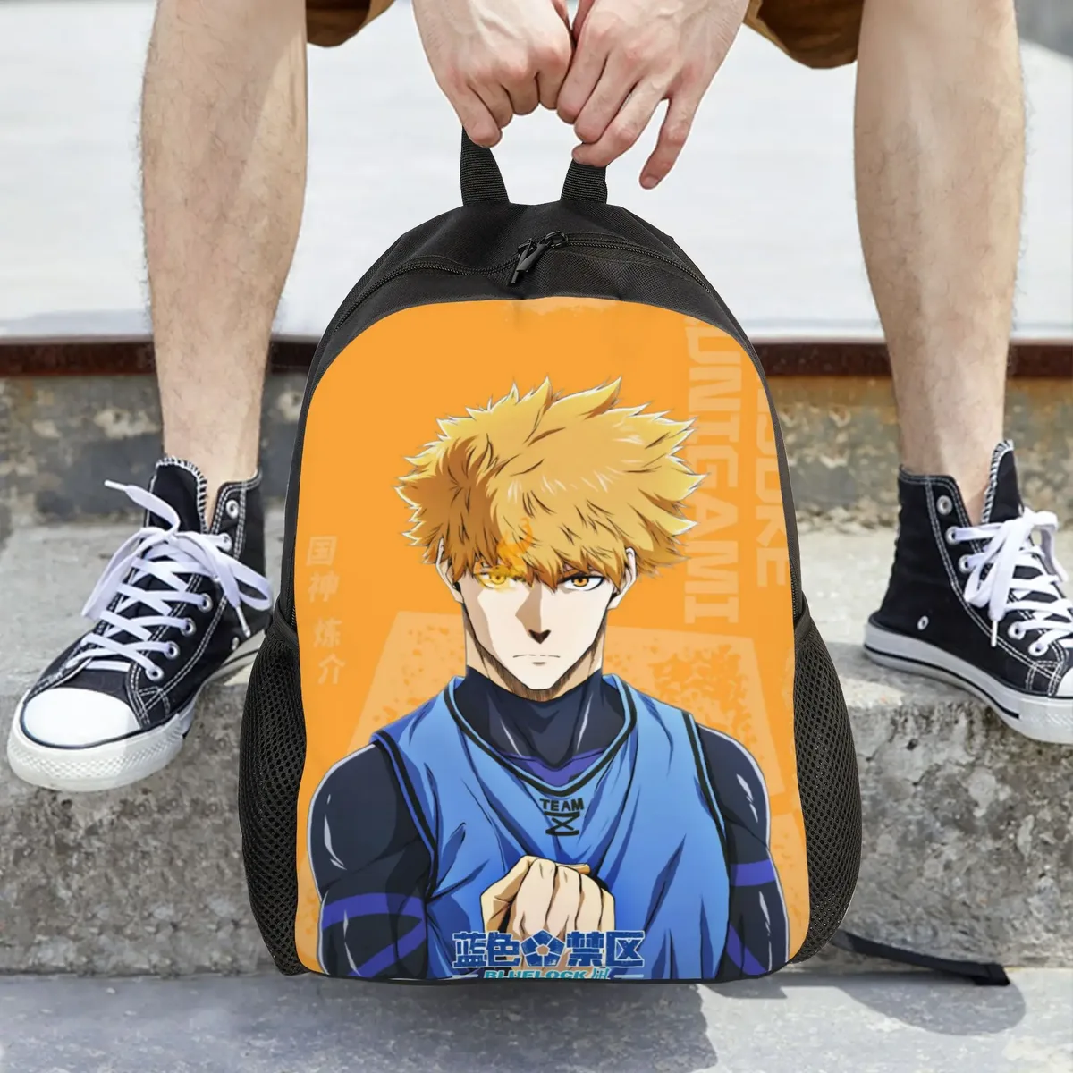 Sac à dos tendance pour femmes, sac d'école pour enfants, sac à dos pour ordinateur portable, sac à bandoulière de voyage pour enfants, Anime Blue Locks