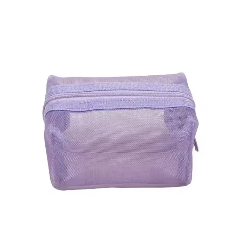 mini sacs cosmétiques en maille de nylon transparente, jolies petites pochettes pour femmes pour rouge à lèvres et maquillage, étui organisateur pour câbles de données, clés et écouteurs.