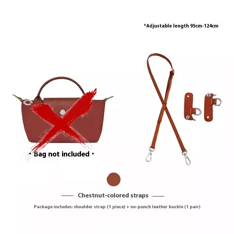 sangle de sac à bandoulière de remplacement en cuir de vache, pour mini sac longchamp mocha, poinçonnage, modification gratuite, accessoires de sac