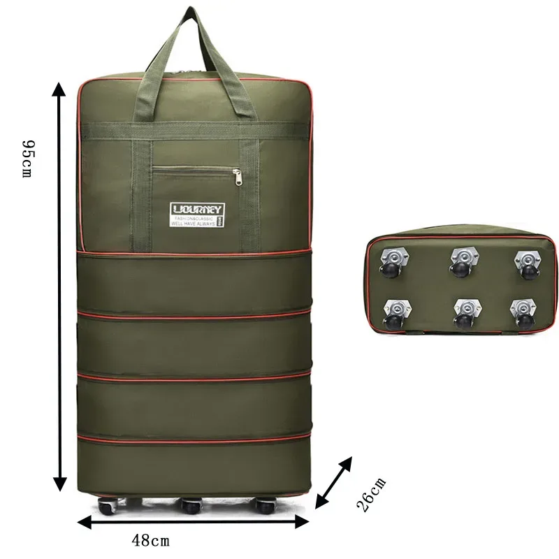 sac de voyage pliable, compartiment à bagages, boîte de rangement à roulettes pivotantes, sac à bagages télescopique grande capacité, sac de nuit