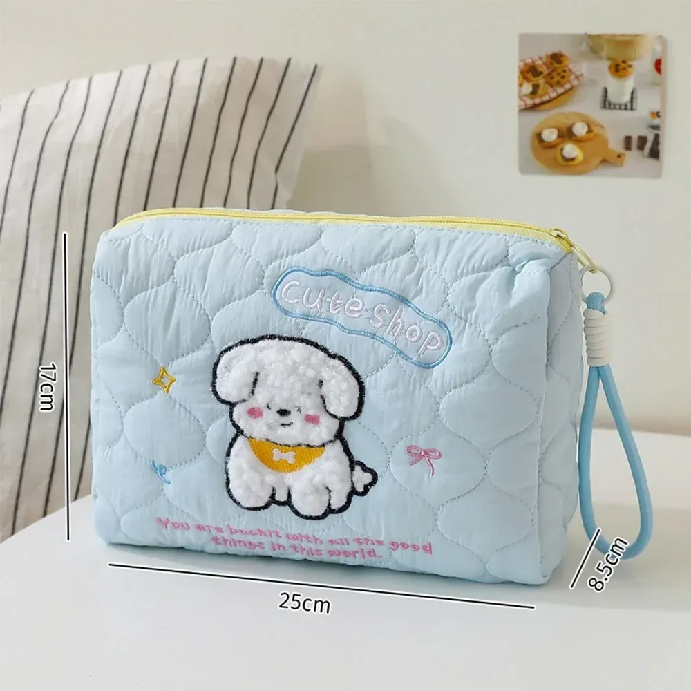 nouveau sac de maquillage de grande capacité, sac de rangement portable pour chien de dessin animé mignon, sac à cosmétiques multifonctionnel, pochette de rangement de voyage pour femmes