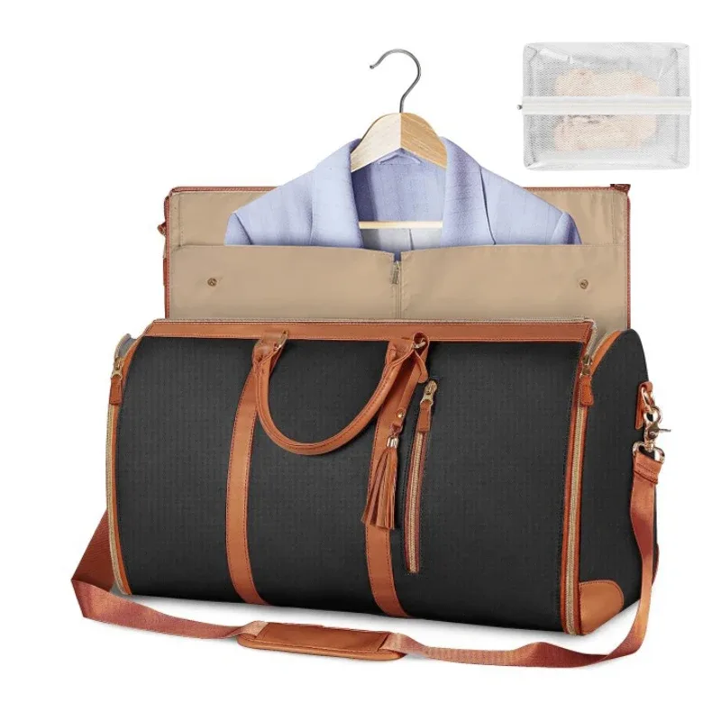 grand sac de voyage en cuir pu pliable pour femme, sac à main pour vêtements, affaires, 1 pièce