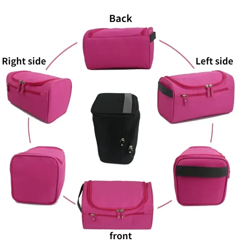 sac de rangement portable en polyester à fermeture éclair pour hommes et femmes, organisateur de produits de toilette, sac à cosmétiques de voyage, pochette de lavage étanche suspendue