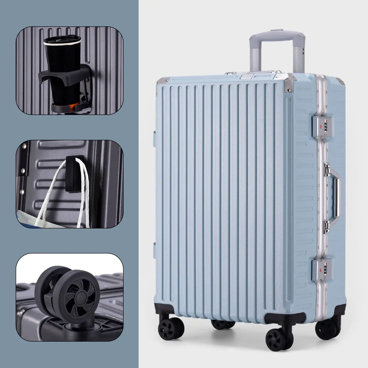 valise à roulettes multifonctionnelle solide et durable, nouvelle valise de grande capacité, boîte de mot de passe pour étudiant à roue universelle
