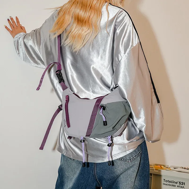 sacs à bandoulière multifonctions réglables et imperméables de couleur contrastée pour femmes, mode coréenne, sac à bandoulière léger pour l'extérieur