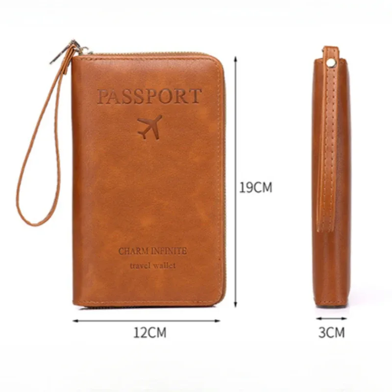 mode multi-fonction voyage rfid porte-passeport housse femmes hommes pu cuir doccument paquet billet sacs de protection