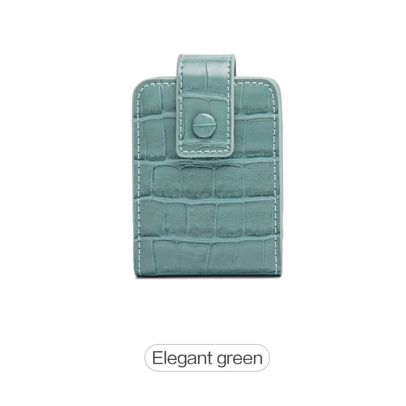 mini sac de rouge à lèvres portable avec miroir, petit sac à cosmétiques minimaliste avec bouton, mallette de rangement de maquillage pour femmes en relief crocodile
