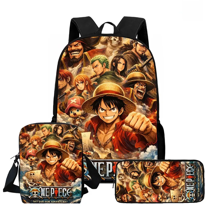 ensemble de 3 sacs à dos scolaires légers one piece avec sac bandoulière et trousse à crayons, sac à dos unisexe pour garçons et filles de 6 à 10 ans