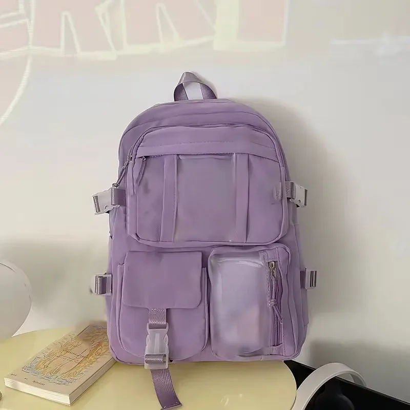 sacs à dos populaires pour filles, couleur rose violet, pour lycéennes, sans aucune version accessoire