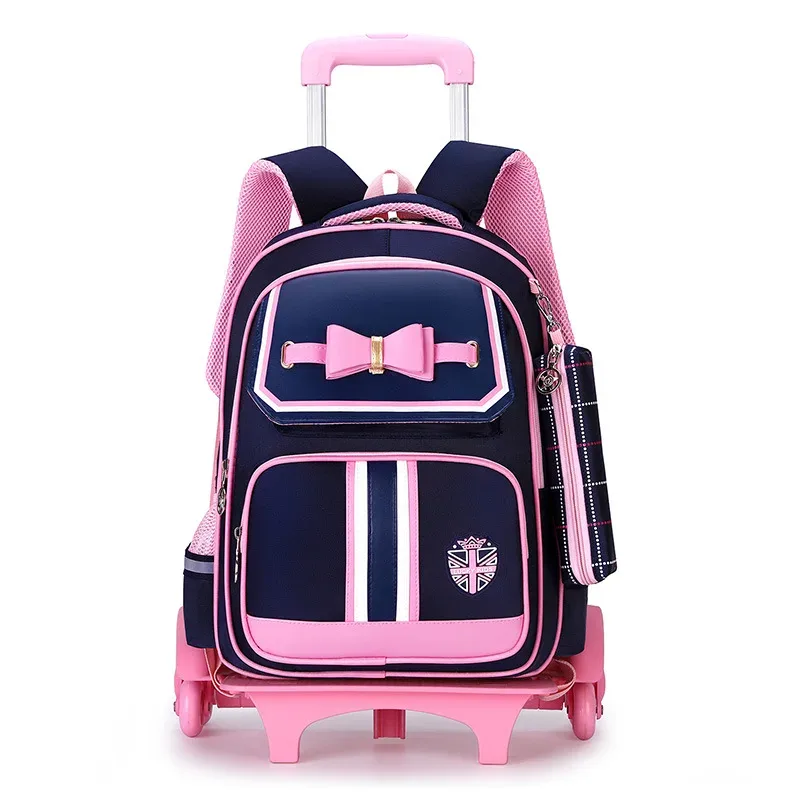 ensemble de sacs d'école pour enfants avec roues, sac à dos pour étudiants, sac de chariot d'école, sac à dos à roulettes pour filles