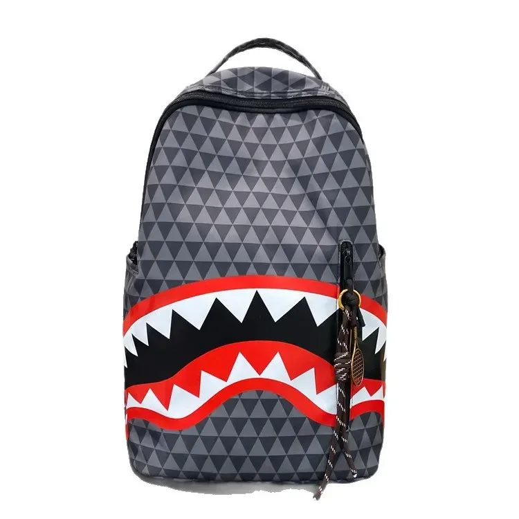 sac requin à carreaux pour hommes, sac à dos de voyage de rue de grande capacité, matériau en nylon, doublure en polypropylène, épaule polyvalente st
