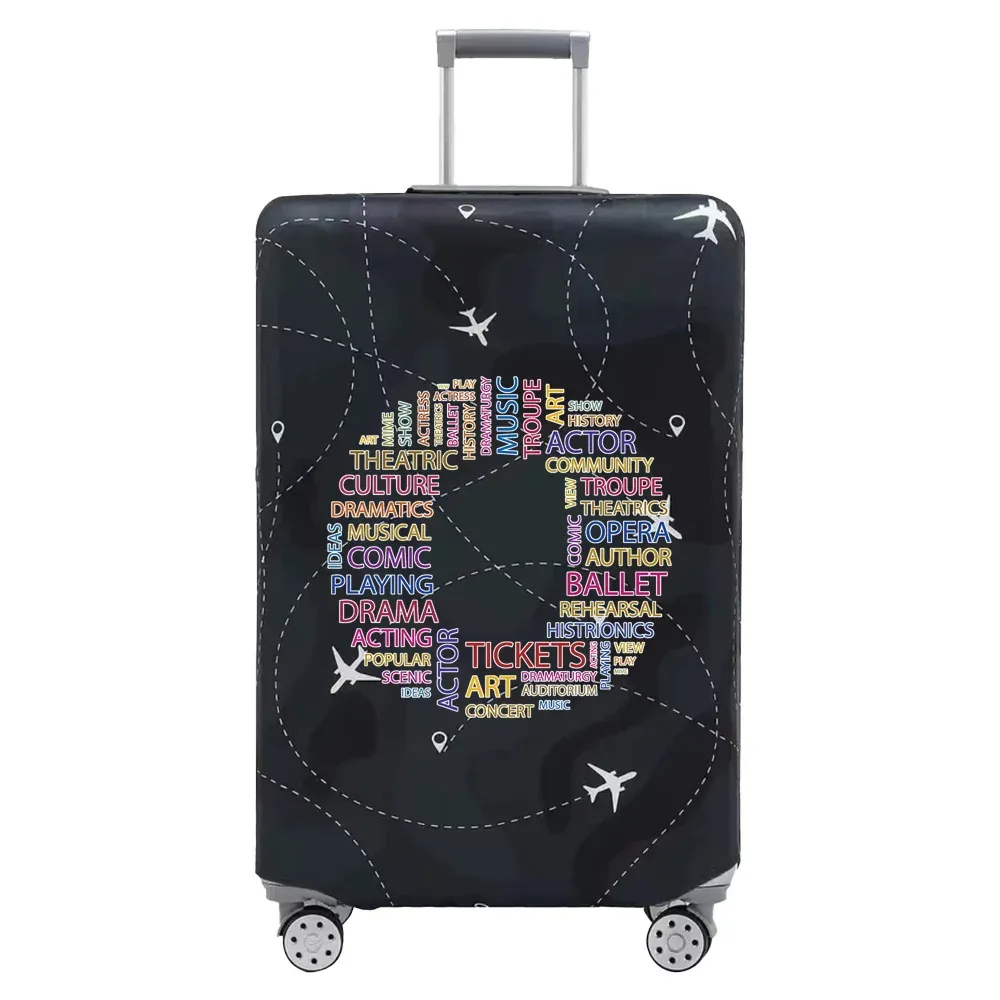 housse de valise de voyage en tissu extensible, housse de protection pour bagages de 18 à 28 pouces, série de textes