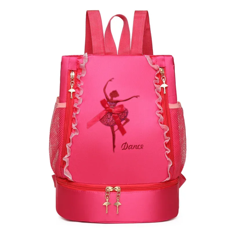 sac à dos de danse de ballet brodé personnalisé avec compartiment à chaussures séparé, sac de ballerine pour petites filles pour sac de danse pour tout-petits