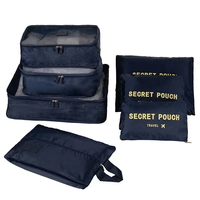 6/7 pièces ensemble organisateur de voyage sacs de rangement emballage multifonction cube sac pour vêtements bien rangé portable garde-robe valise pochette