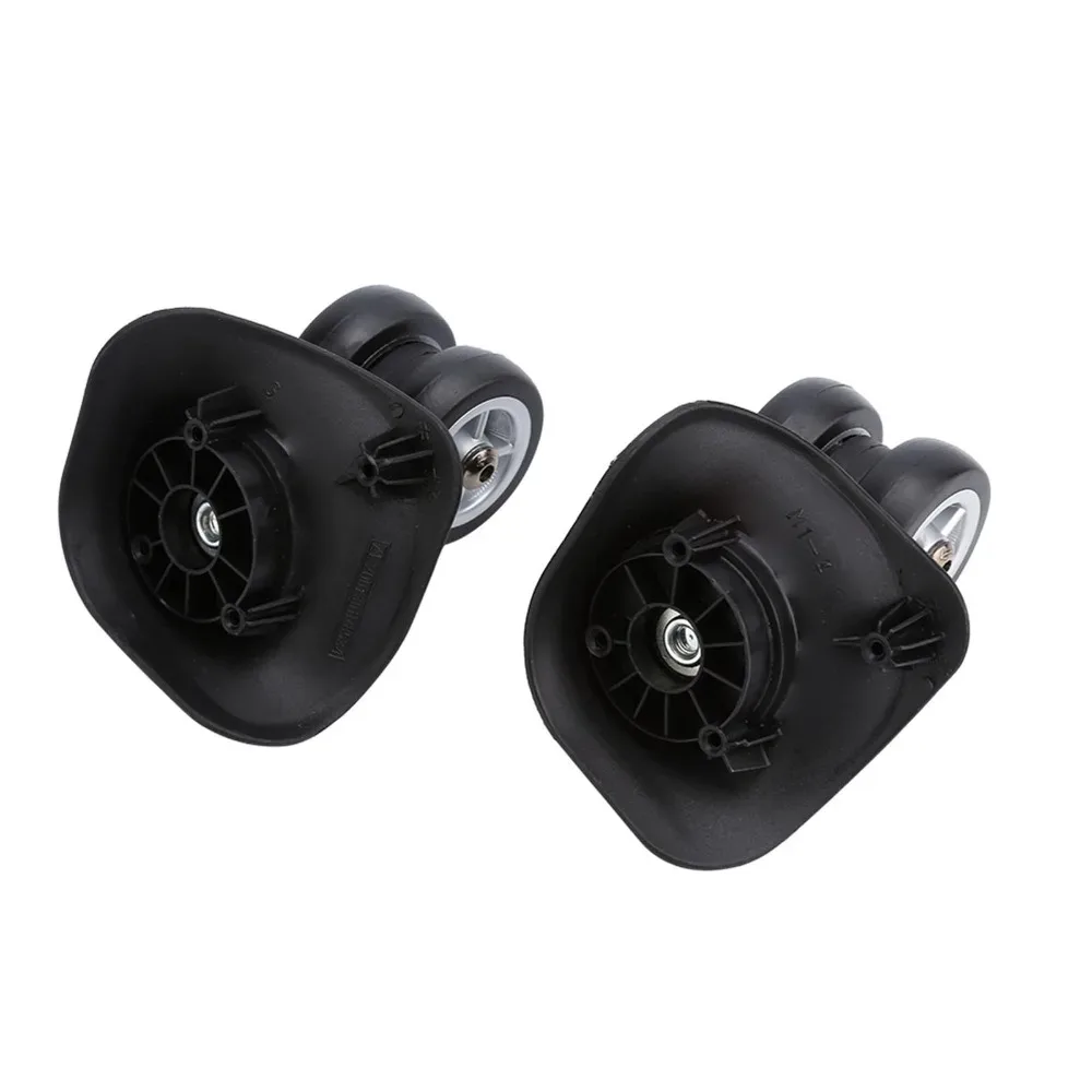 1 paire de roues de bagages durables en pvc, roulettes pivotantes noires de remplacement, roues de chariot de valise, remplacement de bagages
