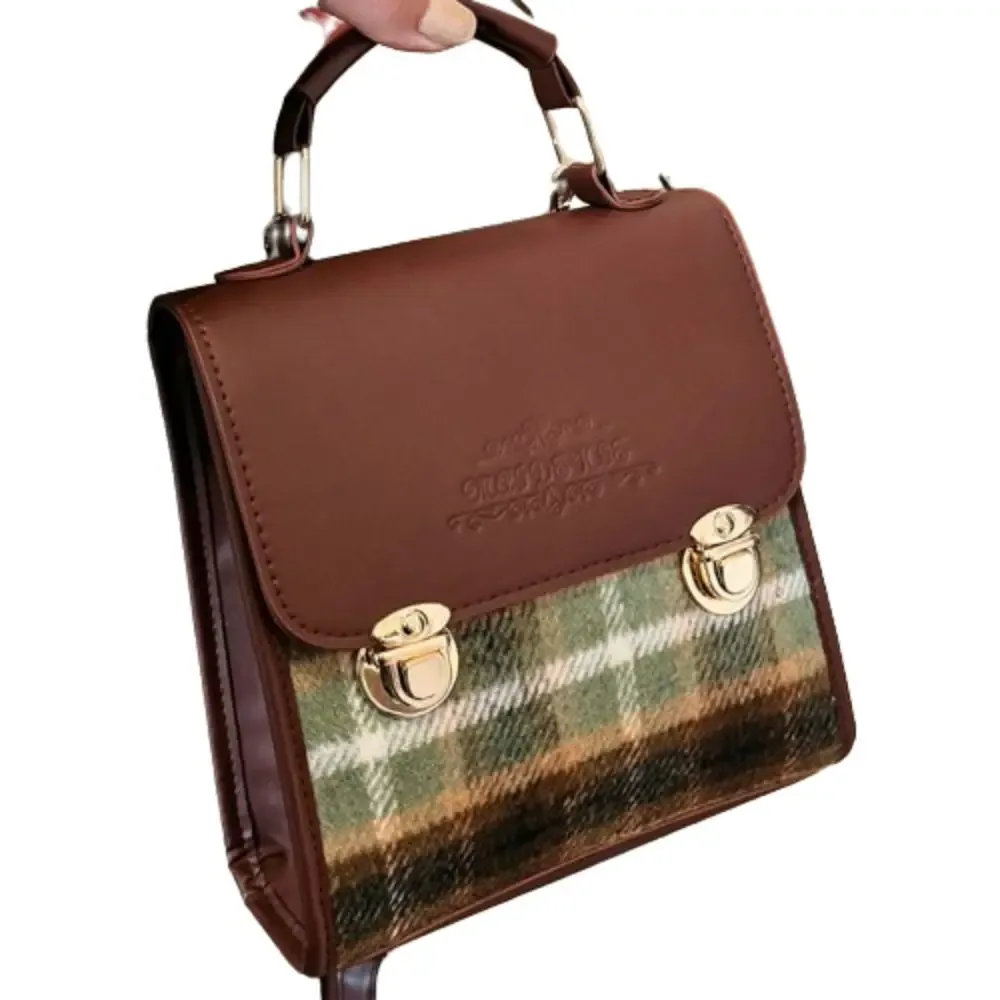 mini sac à dos, sac à bandoulière style preppy, sac vintage polyvalent, sac à main multifonction élégant pour femme