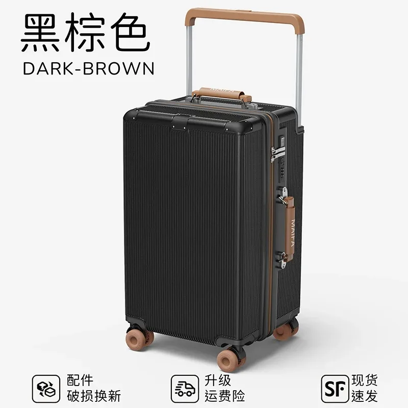 valise à roulettes larges 20 pouces avec serrure à combinaison, roues silencieuses en tpe, grande valise de voyage 24/28 pouces pour le transport en cabine ou en soute