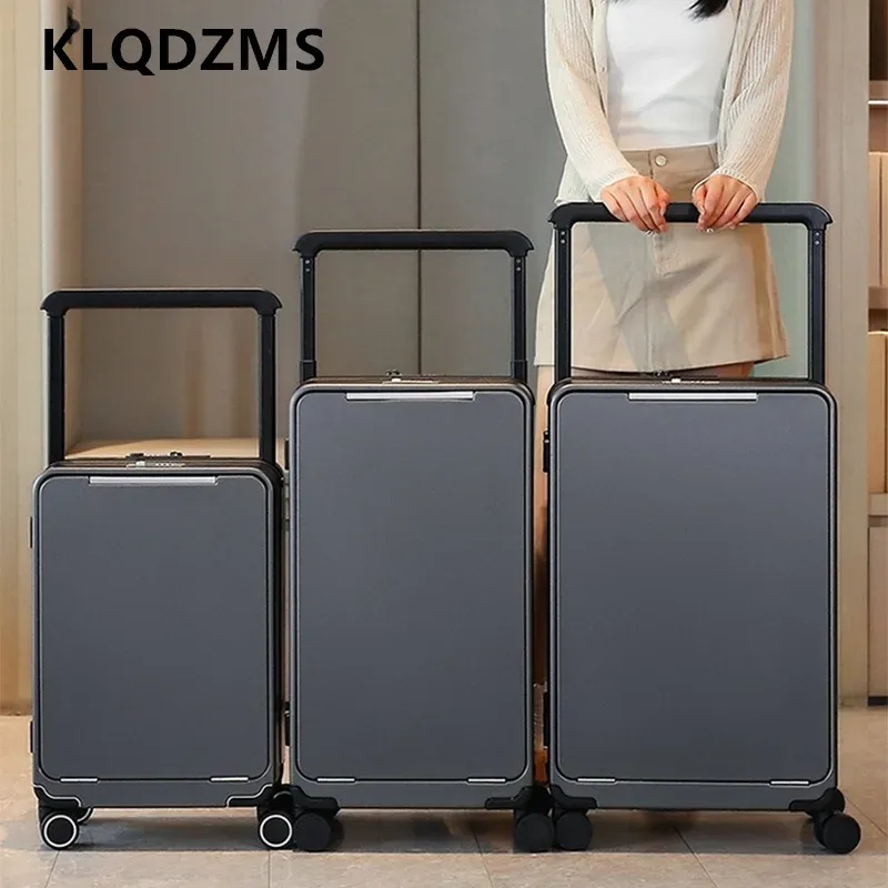 klqdzms 24 "26" bagage de voyage à main 20 pouces abs + boîte d'embarquement pc boîtier de chariot d'affaires pour hommes valise à roulettes universelle