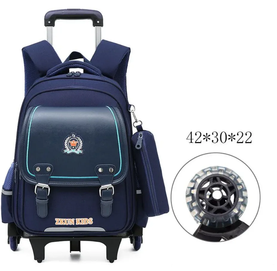 sac à dos d'école à roulettes pour garçons, sac à roulettes à 2 et 6 roues pour enfants, sac à roulettes étanche en pu pour filles