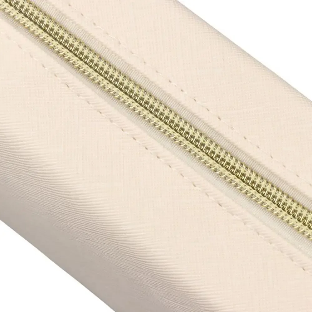 sacs de maquillage de couleur unie, pochette de toilette à fermeture éclair, couleur crème, sac de toilette pour femmes, sacs de rangement coréens, organisateur de voyage, sacs à cosmétiques