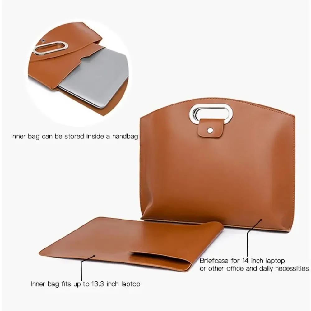 sac fourre-tout décontracté en pu pour documents de bureau, grande capacité, couleur unie, sacoche pour ordinateur portable, sac à main, sacoche pour dossiers, pour femme