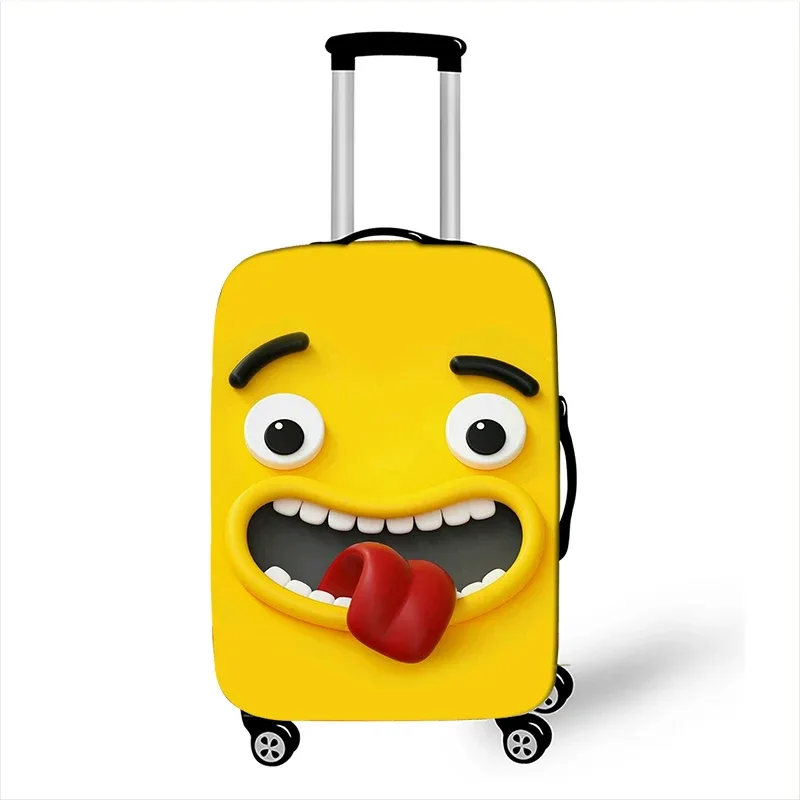 housse de bagage avec impression d'expression drôle, gaine de protection pour valise de voyage, étuis anti-poussière élastiques adaptés aux accessoires de bagages de 18 à 32 pouces
