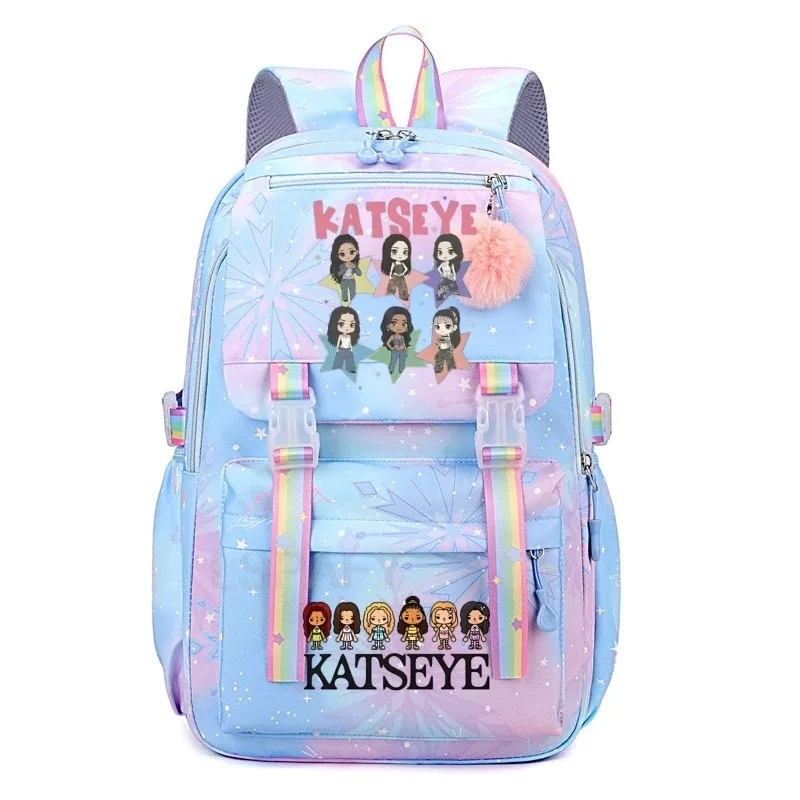 sacs d'école pour filles, sac à dos kpop katseye, sacs d'école décontractés à la mode pour adolescents, sac à dos léger pour étudiantes, sac à dos de voyage pour femmes