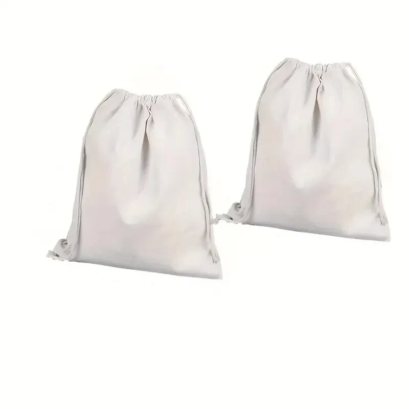 sac à dos en toile de coton avec cordon de serrage, sac de sport, sac à dos de sport, sac cadeau de rangement, paquet de 2 noirs 34.5x40cm décontracté