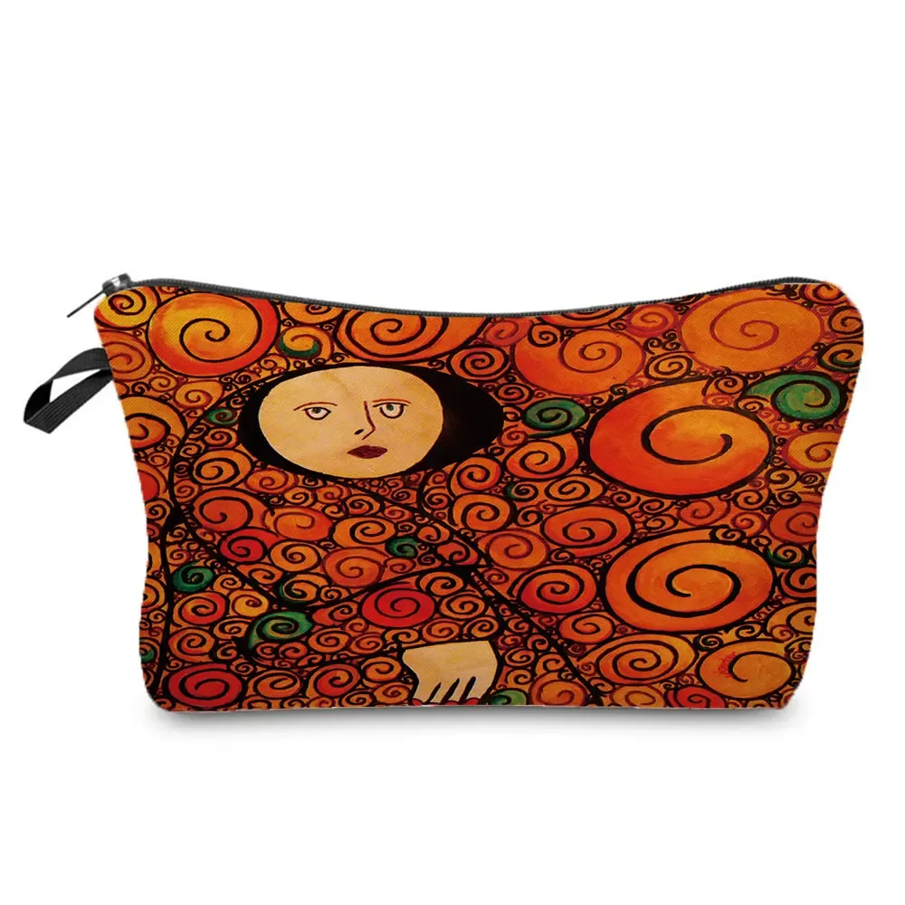 sacs à cosmétiques personnalisés pour femmes, trousse de maquillage, étuis à crayons multifonctions, peinture à l'huile, grilles de larmes, gustability klimt, mode pour dames