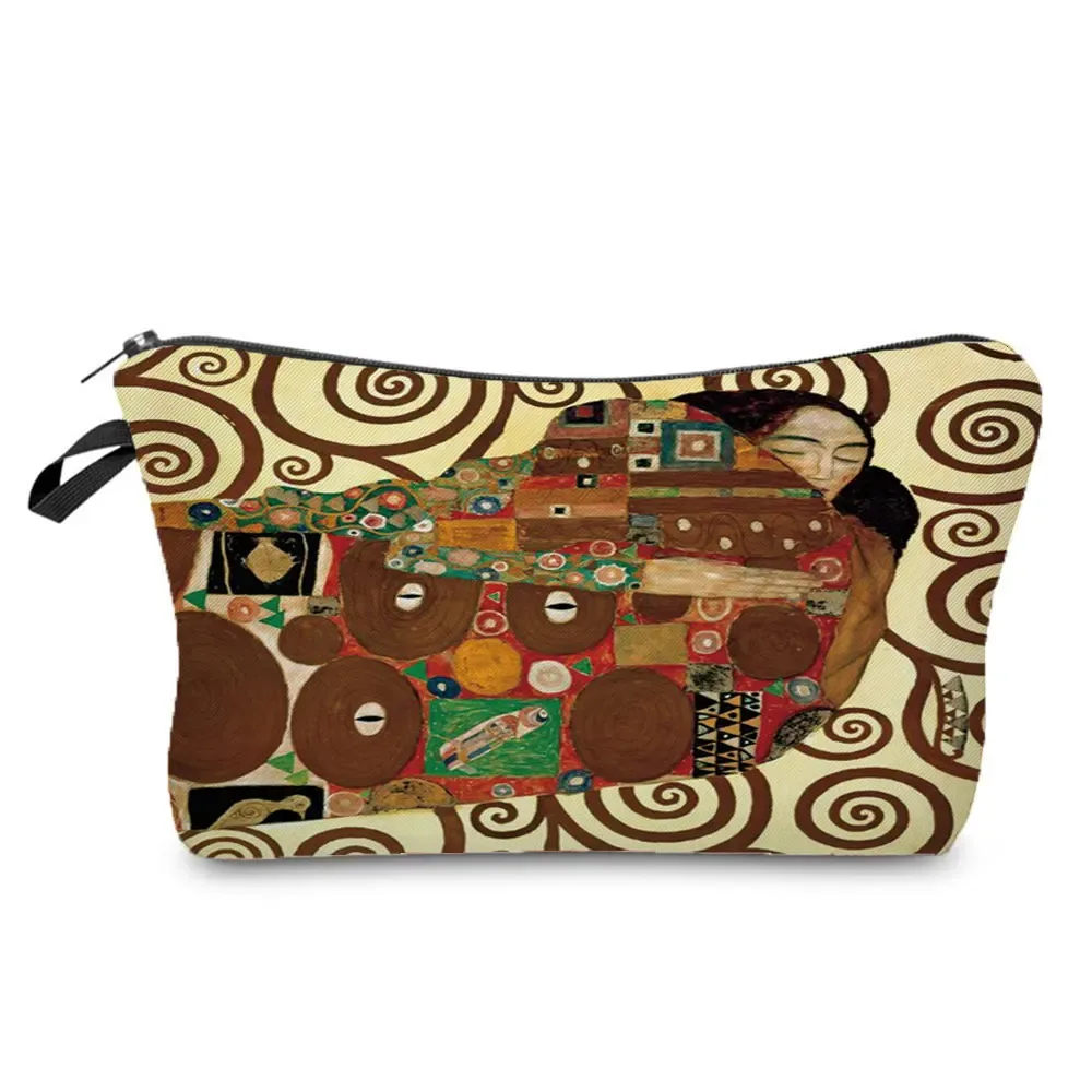 sacs à cosmétiques personnalisés pour femmes, trousse de maquillage, étuis à crayons multifonctions, peinture à l'huile, grilles de larmes, gustability klimt, mode pour dames