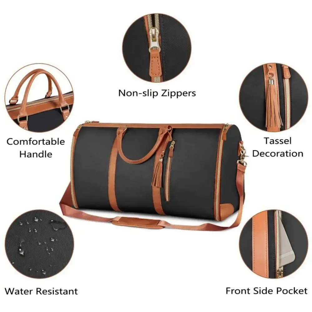 sac de voyage pliable pour vêtements, grande capacité, sac à linge portable, poignée confortable, bandoulière, sac de voyage pour femmes