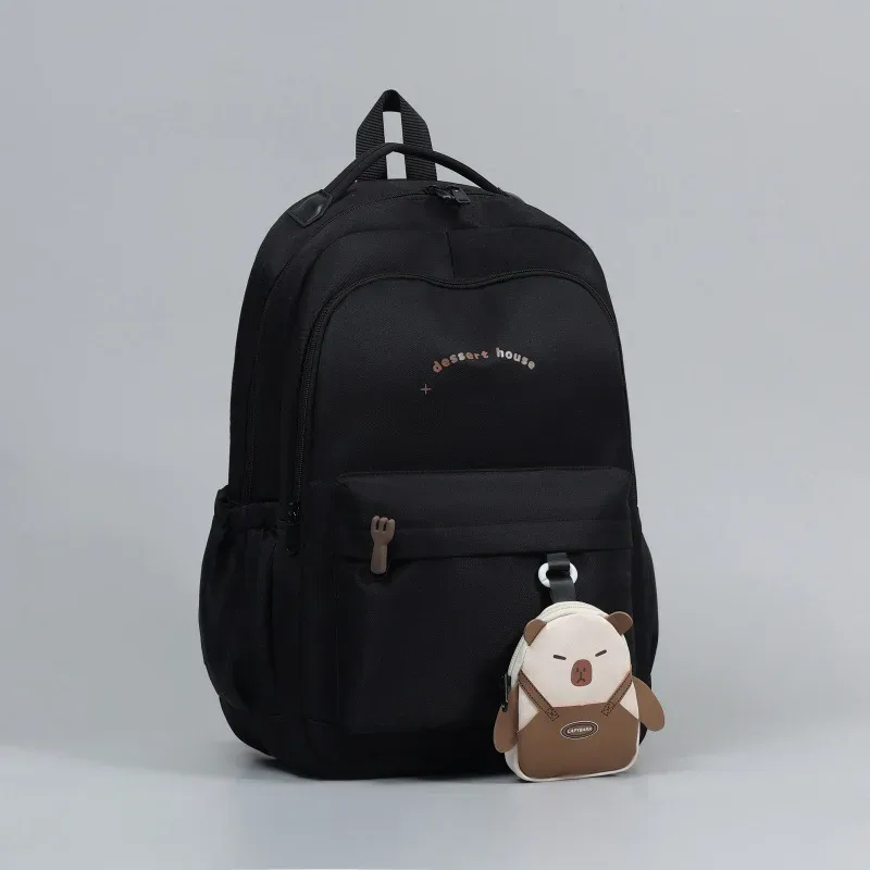 sacs à dos coréens pour adolescentes, look tendance, couleur unie, sacs de voyage grande capacité, sacs d'école