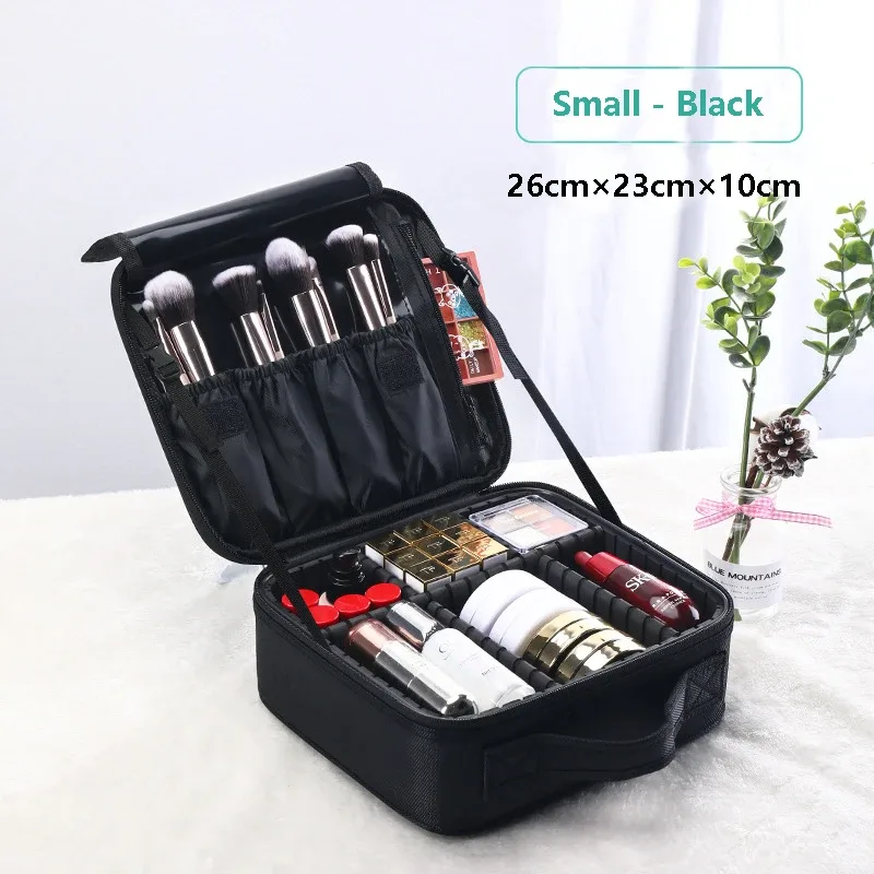 trousse de maquillage de grande capacité, 3 tailles, organisateur de cosmétiques, sac à brosses, étui de train de barbier pour artistes de maquilleurs, ensembles de coupe-cheveux