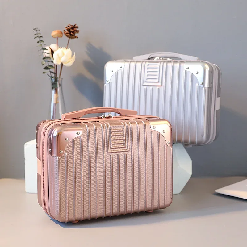 mini valise cosmétique étanche à la main pour enfants, valise d'embarquement légère, trousse de maquillage, 14