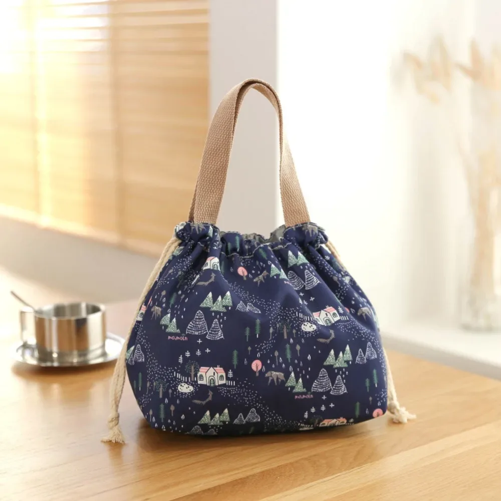 nouveau sac à sangle à cordon en nylon impression de dessin animé sac de repas de stockage mignon sac fourre-tout