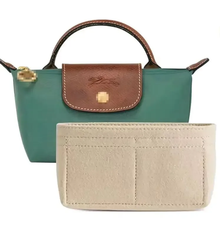 1 pièces multi-poches sac organisateur pour longchamp mini sac sac de rangement le sac de doublure feutre sac à main insérer sac à main doublure sac