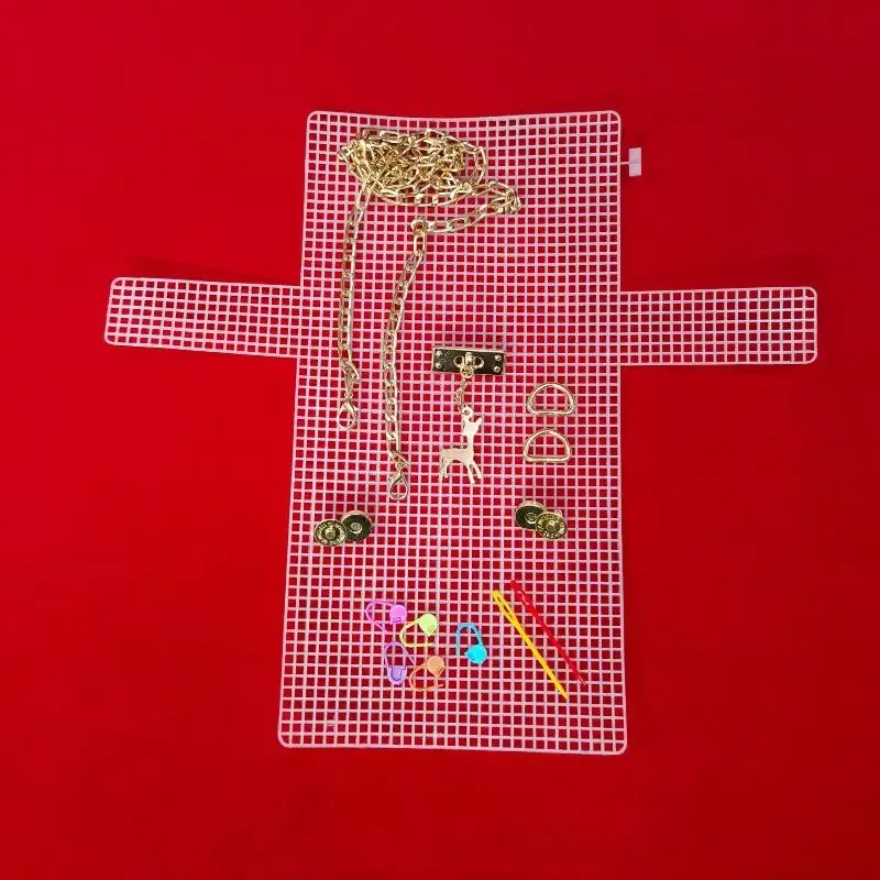 kit de sacs à tricoter au crochet, feuilles de toile en plastique, ensemble de rubans pour bricolage, sacs à bandoulière artisanaux, accessoires, outil avec tricot