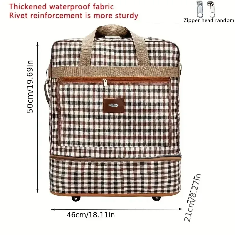 sac de voyage à roulettes extra large extensible, durable, léger et multi-couches pour des voyages et un rangement faciles, idéal pour les week-ends ou les séjours d'une nuit