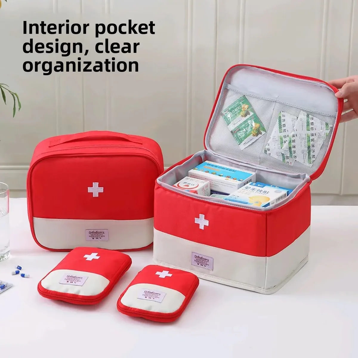 sac médical de voyage portable, trousse d'urgence pour la maison et l'extérieur, sac à médicaments personnel en tissu oxford, sac de rangement pour les voyages d'affaires