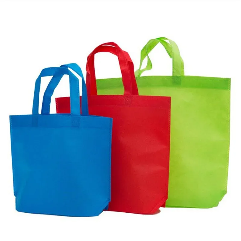 sac de shopping écologique trois tailles s/m/l, fourre-tout réutilisable pliable non tissé, sac de rangement d'épicerie portable, pochette pliable