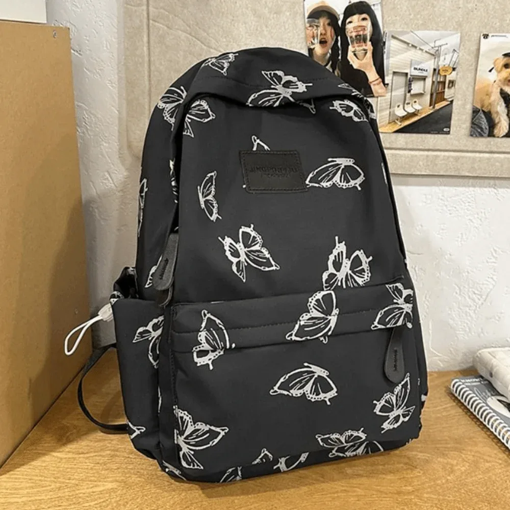 petit sac à dos papillon simple style coréen, couleur unie, avec fermeture éclair, sac à bandoulière, plusieurs poches, sac à dos sport décontracté, voyage