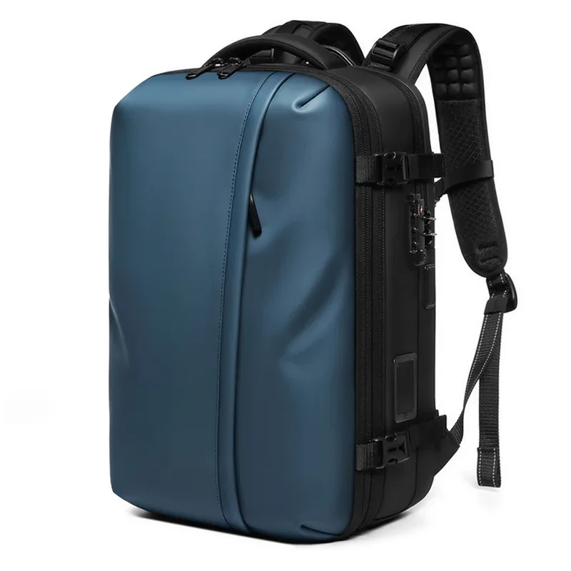 sac à dos de voyage pour homme avec pompe de compression à démarrage rapide, sac à dos pour ordinateur portable 17 pouces, randonnée, affaires, 60l, sac à dos scolaire extensible