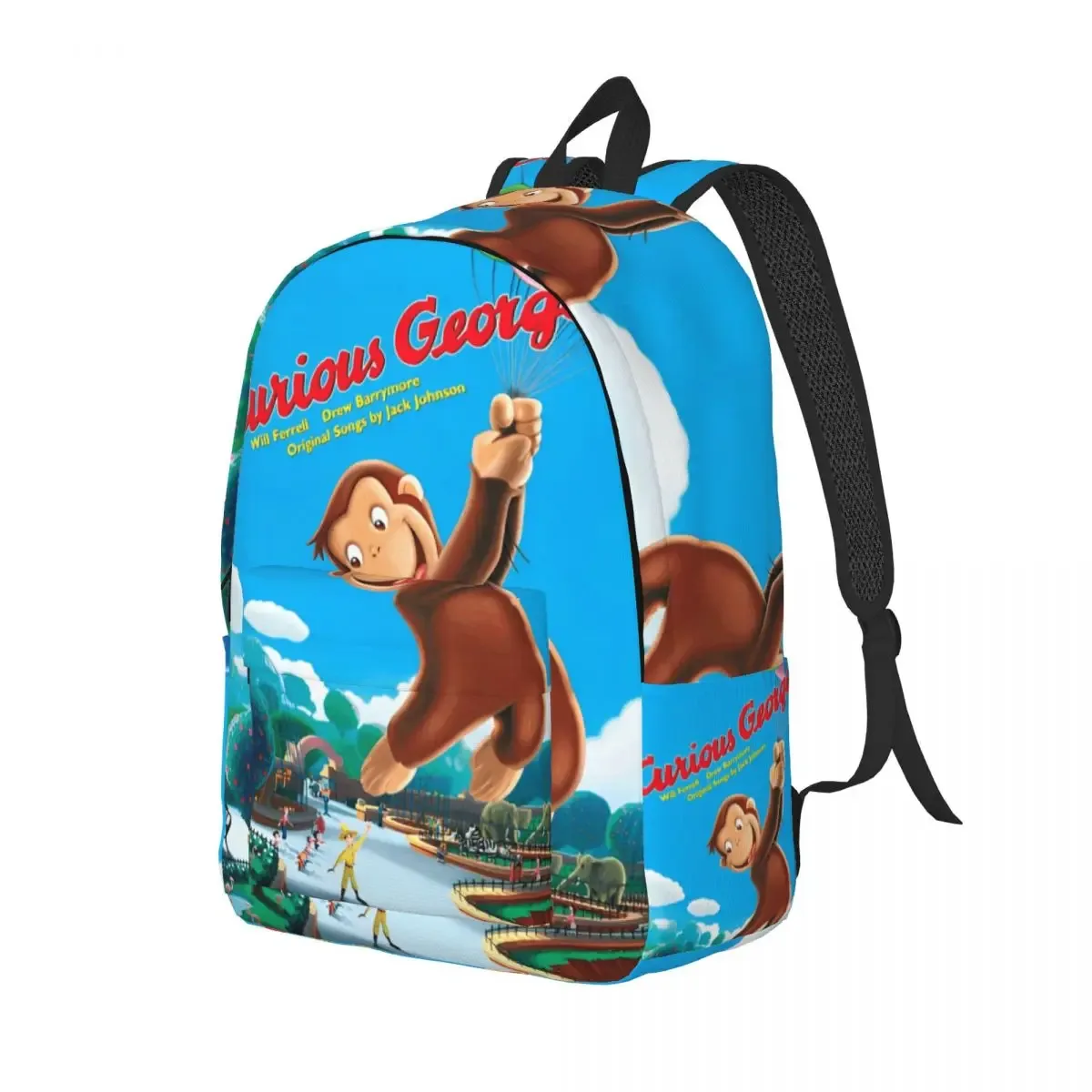 curieux george monkey anime sac à dos pour hommes femmes décontracté lycée randonnée voyage sac à dos ordinateur portable sacs en toile en plein air