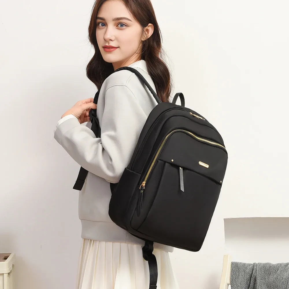 sac à dos à la mode en tissu oxford pour femmes, sac à dos de banlieue simple de grande capacité, sac pour ordinateur portable 13.3, sac à bandoulière, sac de voyage