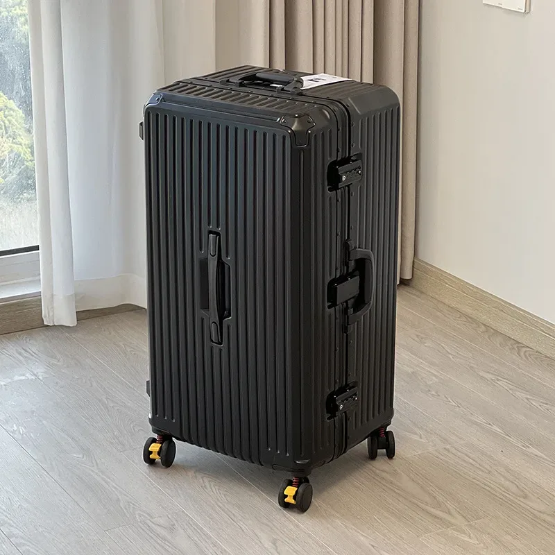 valise de voyage grande capacité avec cadre en aluminium, valise à roulettes 24/28/30 pouces avec porte-gobelet, valise de cabine