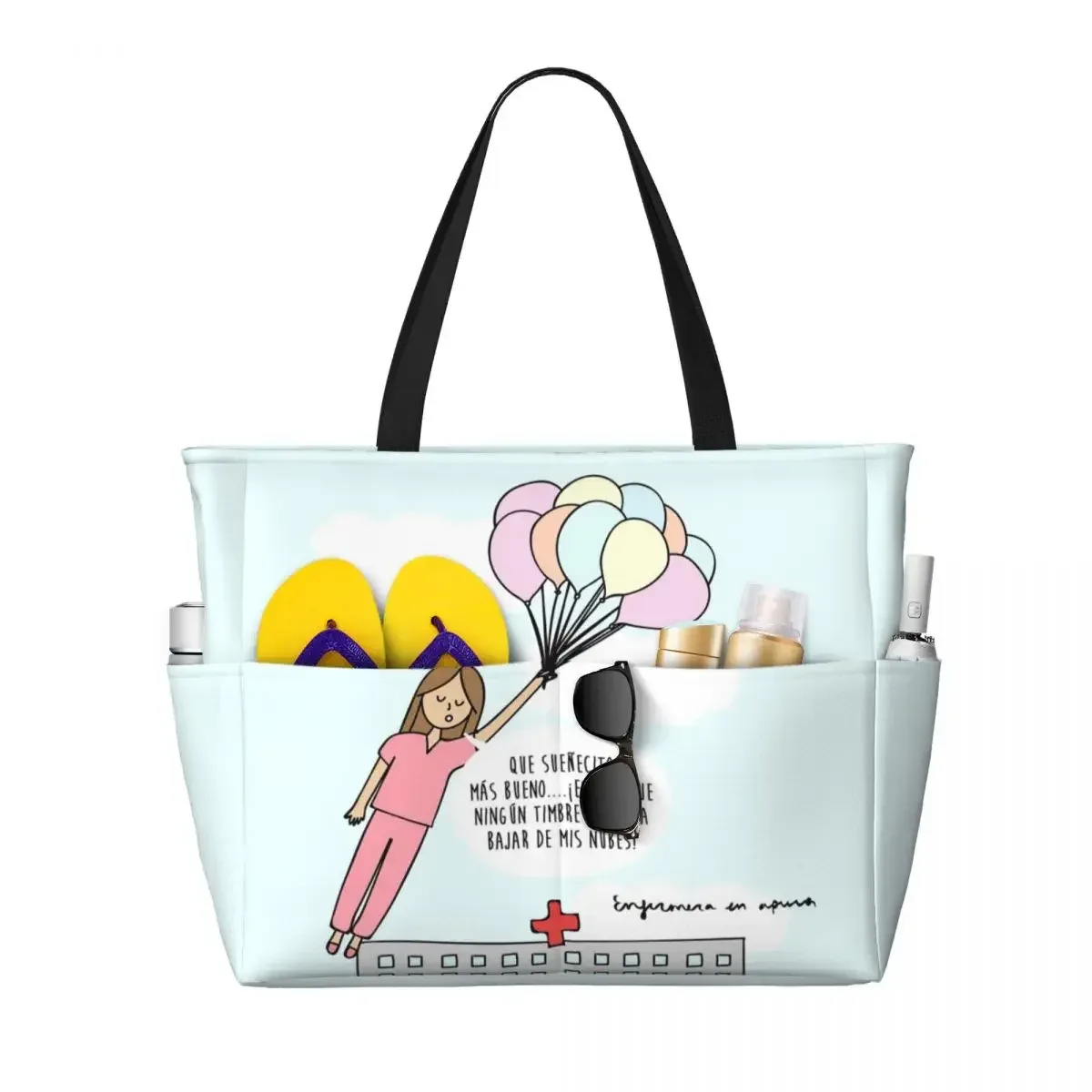 sac fourre-tout de voyage médical personnalisé enfermera en apuros pour femmes, sacs d'épicerie à bandoulière de grande capacité