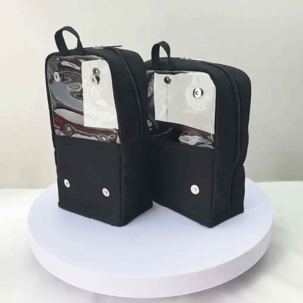 trousse de maquillage transparente imperméable, grande capacité, design autoportant, avec séparateurs à fermeture éclair
